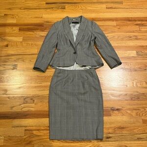 BOGO Yigal Azrouel Gray Plaid Blazer & Skirt Set